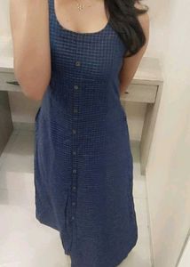 Stylish Blue Checked Kurti