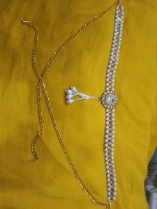 Elegant Pearl and Crystal Waist Chain