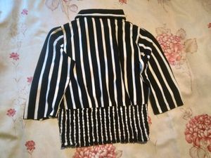 Striped Y2k Black And White Top