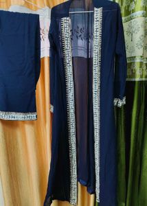 Elegant Navy Blue Embroidered Kurta Set