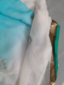 Blue and White Combination Saree Good Combinatio