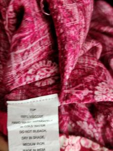 Red Floral Print Kurta Set (Women's)