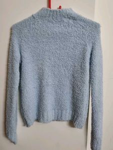 Blue Fuzzy Knit Sweater