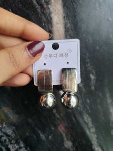 Minimalist Silver Ball Drop Earrings