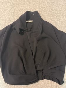 Zara Black Collared Blouse