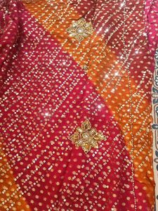beautiful rajasthani badhni saree all- over gold f