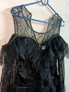 Partywear Lace Dress Mini Black 🖤