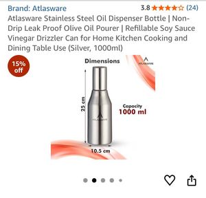 ATLASWEAR 2-Piece Stainless Steel Oil Dispenser 10
