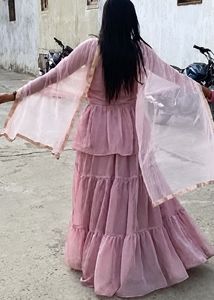 Pink Sequined Kurta Set with Dupatta