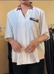 Cream White Button-Up Shirt