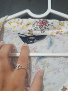 Floral Print Tie-Neck Blouse