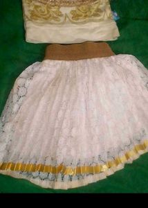 White Lace Ethnic top tshirt Skirt