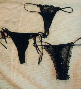 Sexy Black Thong Set