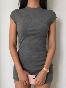 Ribbed Mock Neck Mini Dress
