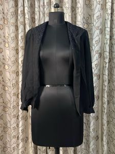 Elegant Black Embroidered Blouse