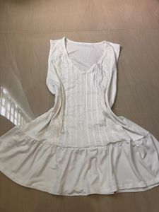 White Lace Trimmed V-Neck tops