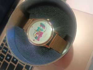 round dial analog hand watch elephant print