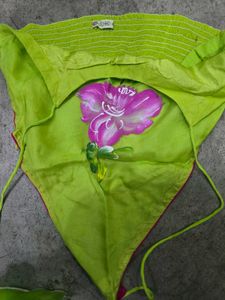 Stunning Hand painted Lime Green Lehenga Choli