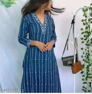 Stylish Blue Printed Kurta