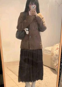 brown peacoat