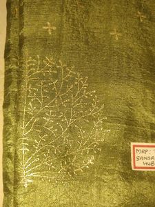 Elegant Green Embroidered Dress Material