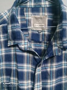 Classic Blue Plaid Flannel Shirt