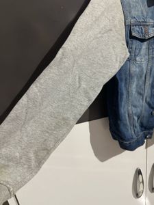 Denim Jacket with Grey Sleeves