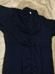 Navy Button-Down Kurti