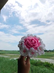 Sale🔥Combo Of Pink Rose And Forget Me Not Flower