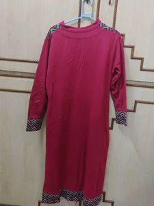 Stylish Pink Kurta with Chevron Print