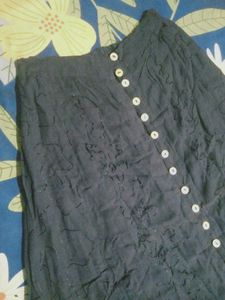 Embroidered Button-Front Skirt
