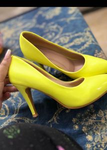 Bright Yellow Patent Stiletto Heels