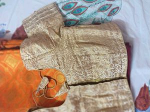 Elegant Orange &amp; Red Silk Saree with Blouse