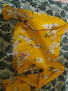Yellow Floral Puff Sleeve Top