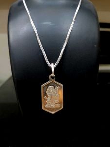 Shreenath Ji Chain Pandent Pure Silver