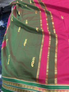 Elegant Pink &amp; Green Saree