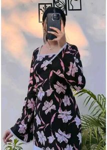 Elegant Black Floral Kurta_S