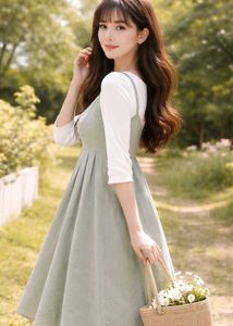 Cute Green Dress with Top
