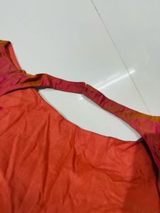 Vibrant Pink Silk Padded Blouse with Gold Trim
