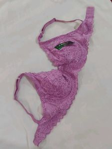 Imported Pink Wired Lace Bra