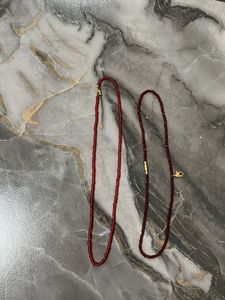 Elegant Red Beaded Necklaces (Set of 2)