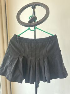 Black Pleated Mini Skirt