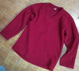 Burgundy V-Neck Sweater