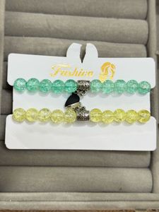 Magnetic Heart Bracelets - Green &amp; Yellow