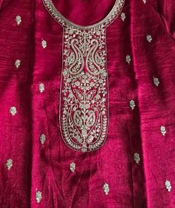 Elegant Maroon Embroidered Kurta