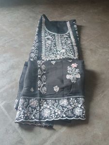 Embroidered Black Kurta