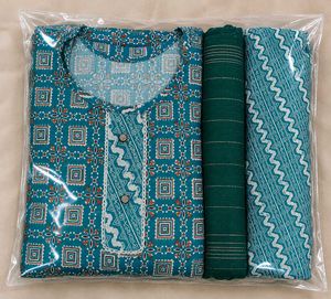 Beautiful Teal Printed Kurta Set