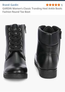 Black Lace-Up Heeled Ankle Boots