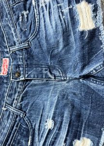 Distressed Denim Shorts