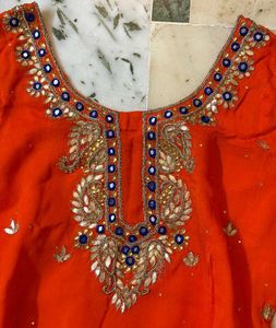 🍊🪸 Y2k Coral kurta with chunni